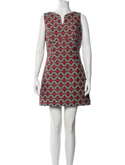 Pre-owned Milly Printed Mini Dress In Black