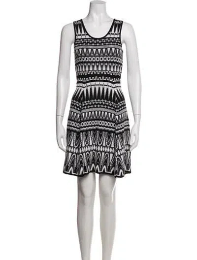 Pre-owned Milly Printed Mini Dress In Black
