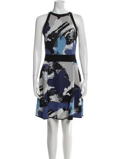 Pre-owned Milly Printed Mini Dress In Black