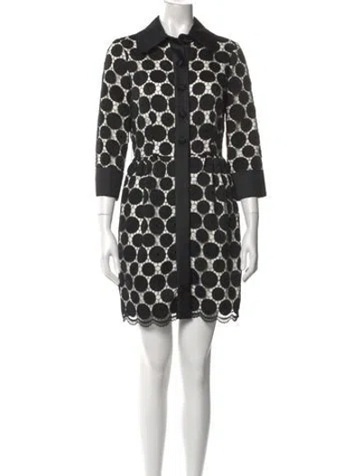 Pre-owned Milly Printed Mini Dress In Black