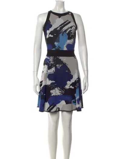 Pre-owned Milly Printed Mini Dress In Black