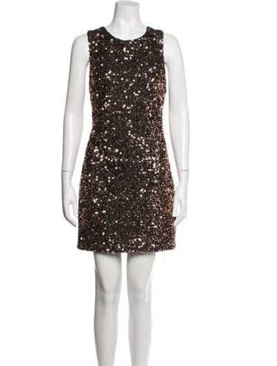 Pre-owned Milly Printed Mini Dress In Black