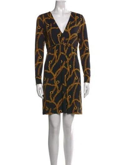 Pre-owned Milly Printed Mini Dress In Black
