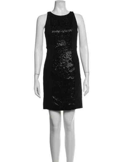 Pre-owned Milly Printed Mini Dress In Black