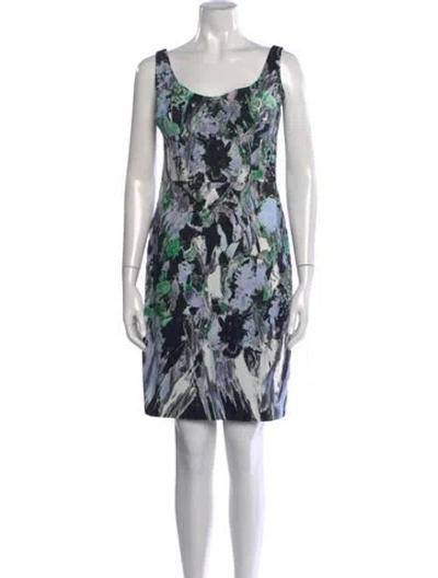 Pre-owned Milly Printed Mini Dress In Black