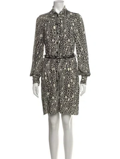 Pre-owned Milly Printed Mini Dress In Black