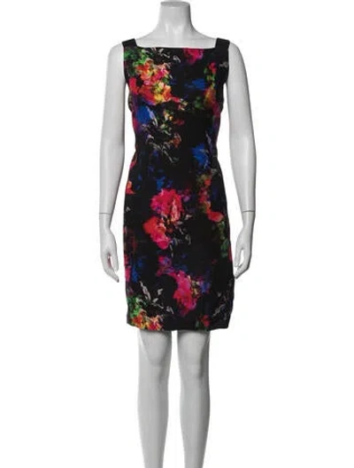 Pre-owned Milly Printed Mini Dress In Black