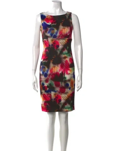 Pre-owned Milly Printed Mini Dress In Black/pink