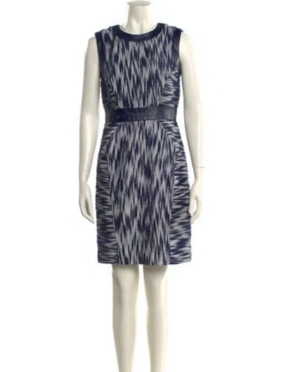 Pre-owned Milly Printed Mini Dress In Blue