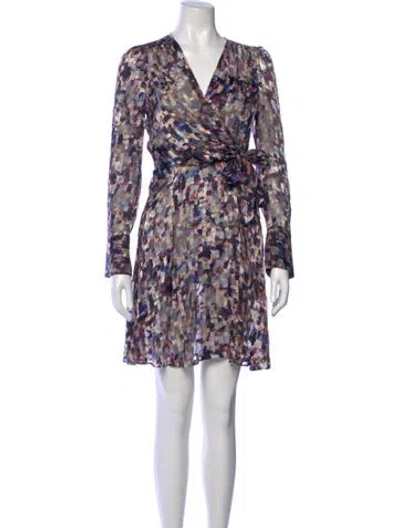 Pre-owned Milly Printed Mini Dress In Blue