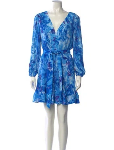 Pre-owned Milly Printed Mini Dress In Blue
