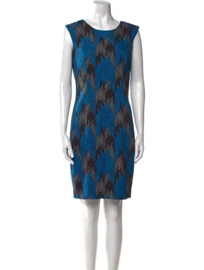 Pre-owned Milly Printed Mini Dress In Blue