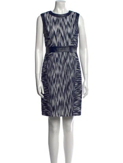 Pre-owned Milly Printed Mini Dress In Blue