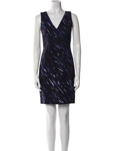 Pre-owned Milly Printed Mini Dress In Blue