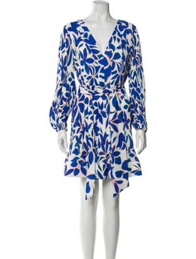 Pre-owned Milly Printed Mini Dress In Blue