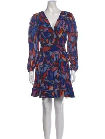 Pre-owned Milly Printed Mini Dress In Blue