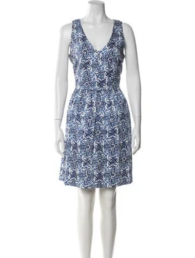 Pre-owned Milly Printed Mini Dress In Blue