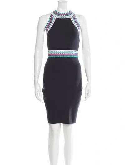 Pre-owned Milly Printed Mini Dress In Blue