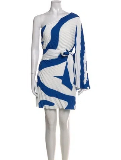 Pre-owned Milly Printed Mini Dress In Blue