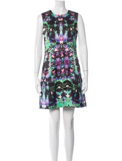 Pre-owned Milly Printed Mini Dress In Blue