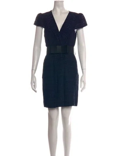 Pre-owned Milly Printed Mini Dress In Blue