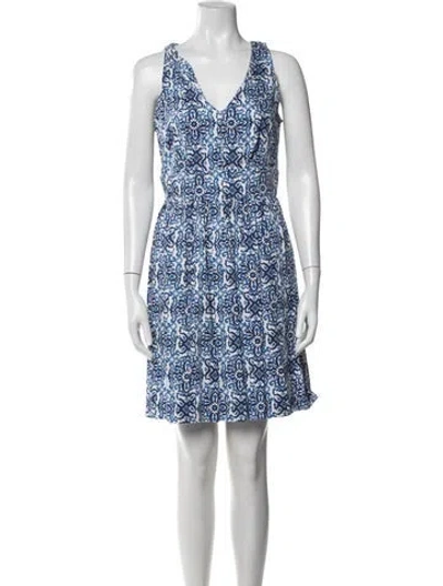 Pre-owned Milly Printed Mini Dress In Blue