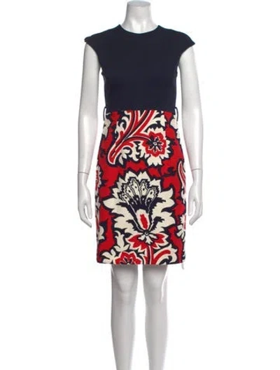 Pre-owned Milly Printed Mini Dress In Blue