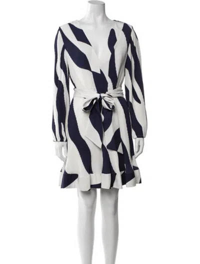 Pre-owned Milly Printed Mini Dress In Blue/neutrals