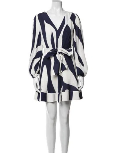 Pre-owned Milly Printed Mini Dress In Blue/white