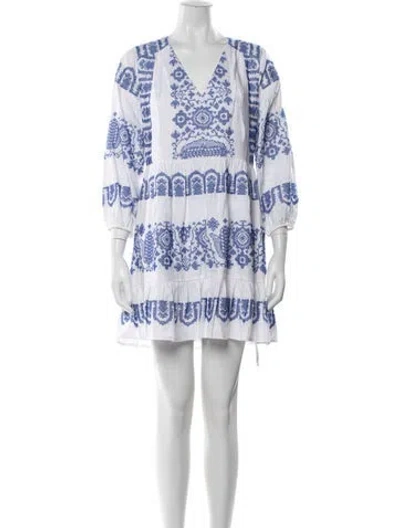 Pre-owned Milly Printed Mini Dress In Blue/white