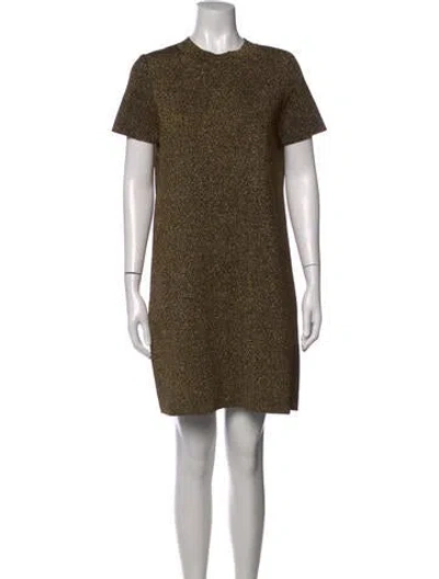 Pre-owned Milly Printed Mini Dress In Gold/metallic