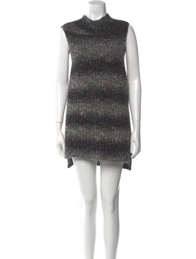 Pre-owned Milly Printed Mini Dress In Gray