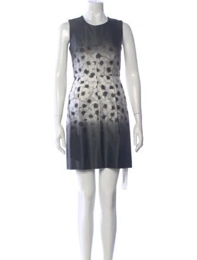Pre-owned Milly Printed Mini Dress In Gray