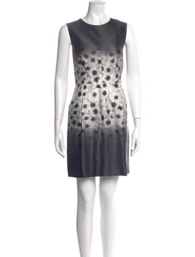 Pre-owned Milly Printed Mini Dress In Gray