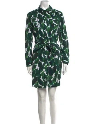 Pre-owned Milly Printed Mini Dress In Green