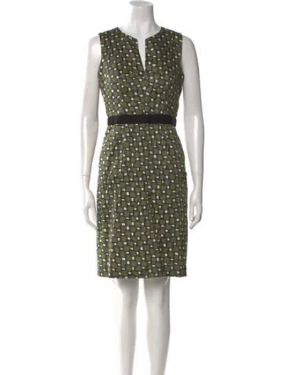 Pre-owned Milly Printed Mini Dress In Green