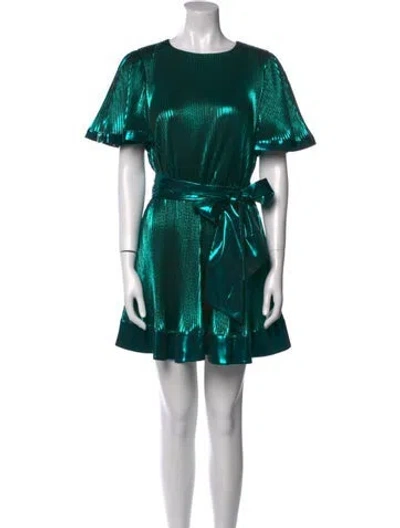 Pre-owned Milly Printed Mini Dress In Green