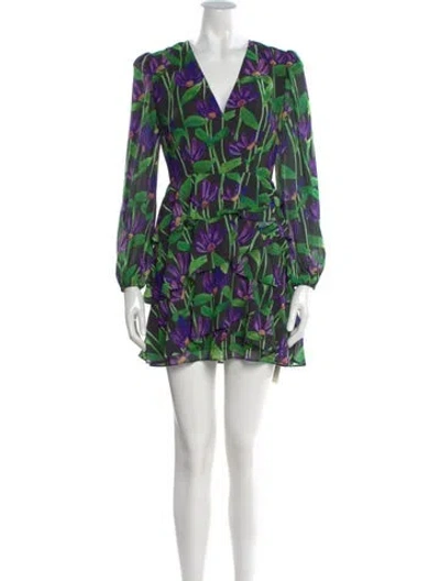 Pre-owned Milly Printed Mini Dress In Green