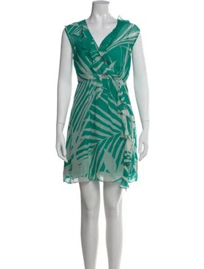 Pre-owned Milly Printed Mini Dress In Green