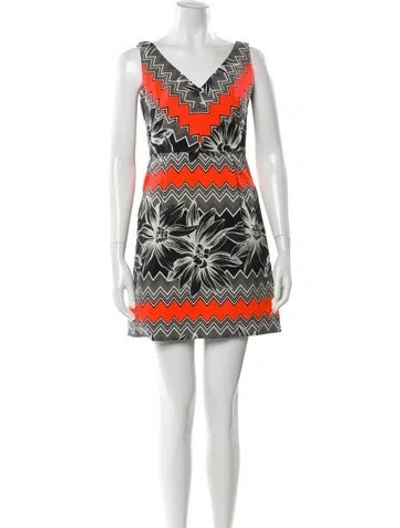 Pre-owned Milly Printed Mini Dress In Multi