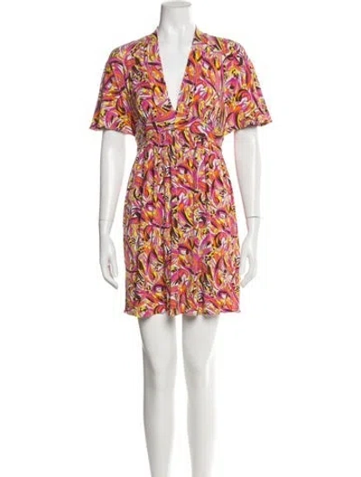 Pre-owned Milly Printed Mini Dress In Multi