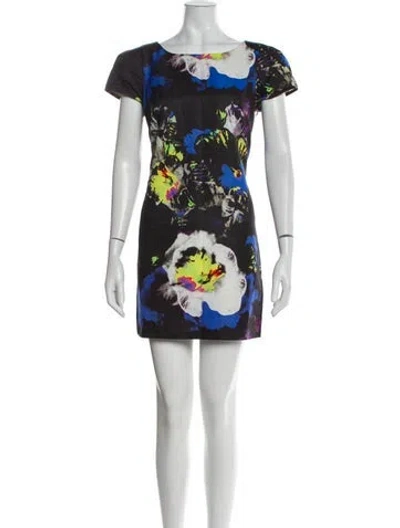 Pre-owned Milly Printed Mini Dress In Multi