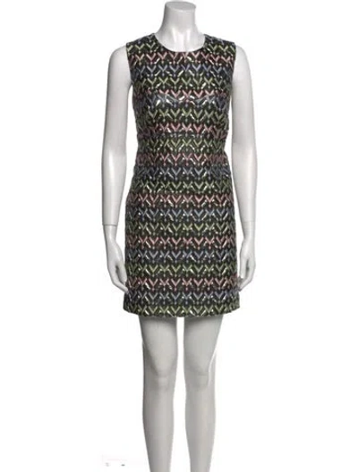 Pre-owned Milly Printed Mini Dress In Multi