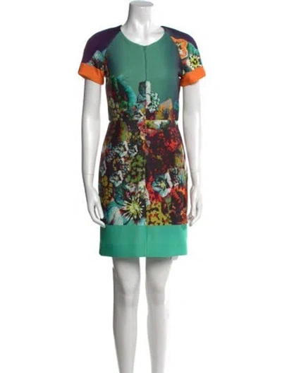 Pre-owned Milly Printed Mini Dress In Multi