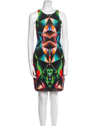 Pre-owned Milly Printed Mini Dress In Multi