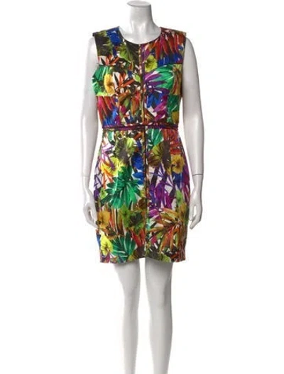 Pre-owned Milly Printed Mini Dress In Multi