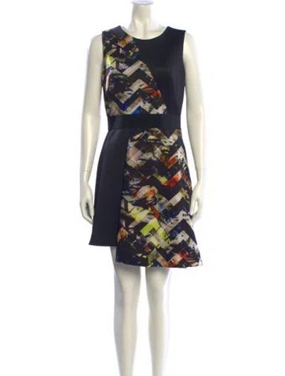 Pre-owned Milly Printed Mini Dress In Multi