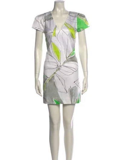 Pre-owned Milly Printed Mini Dress In Multi