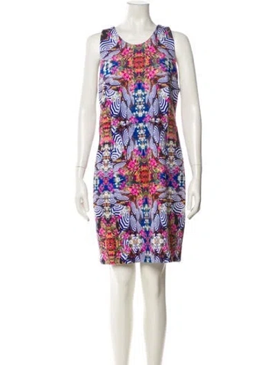 Pre-owned Milly Printed Mini Dress In Multi