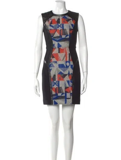 Pre-owned Milly Printed Mini Dress In Multi
